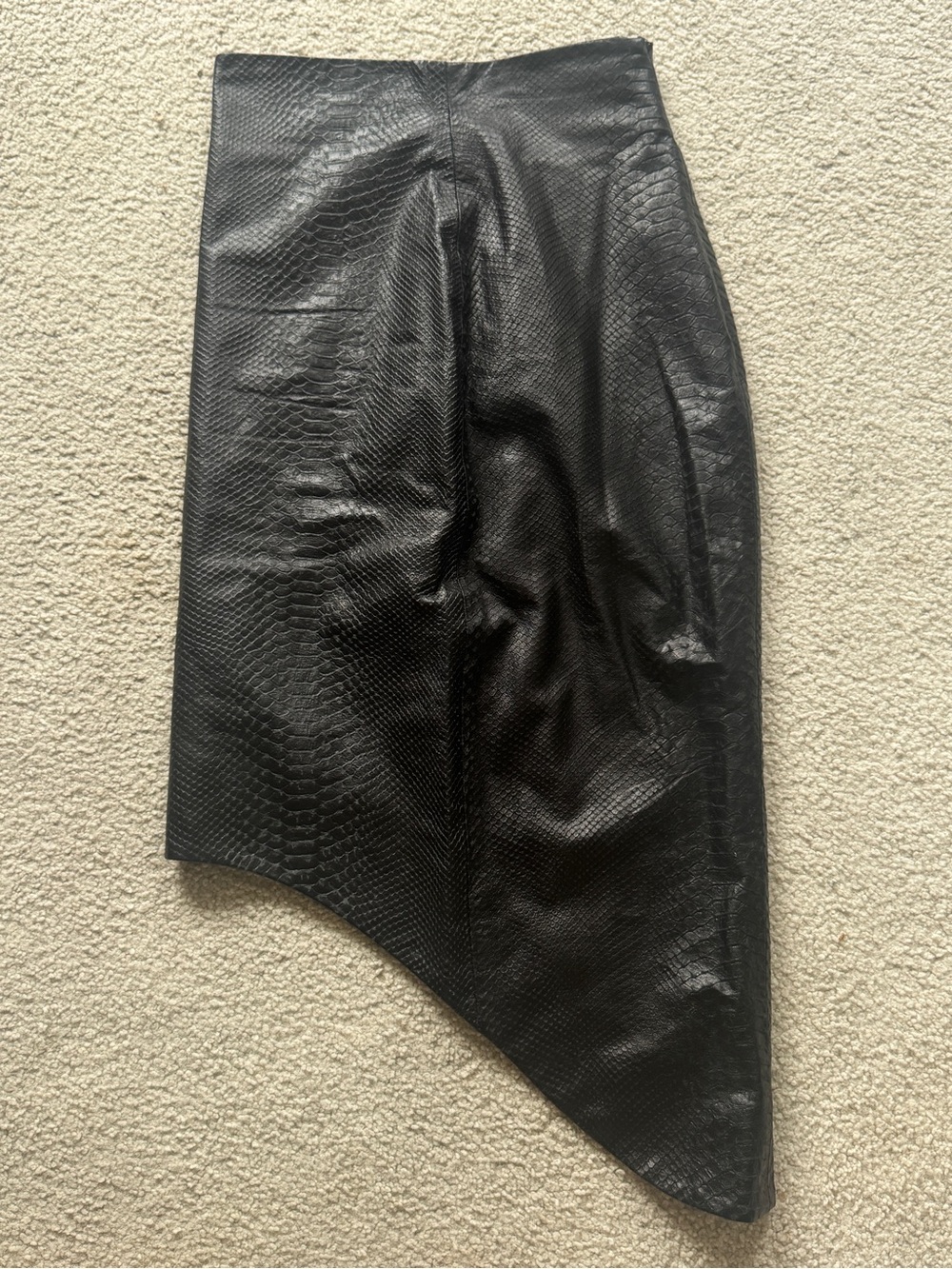 Vintage Mandycan Leather Black Leather MIDI Skirt Women’s Size 4 Snake Print
